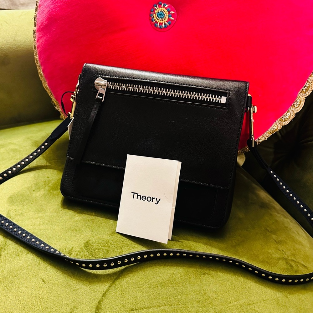 Theory Black Leather Shoulder Bag - Picture 3 of 11